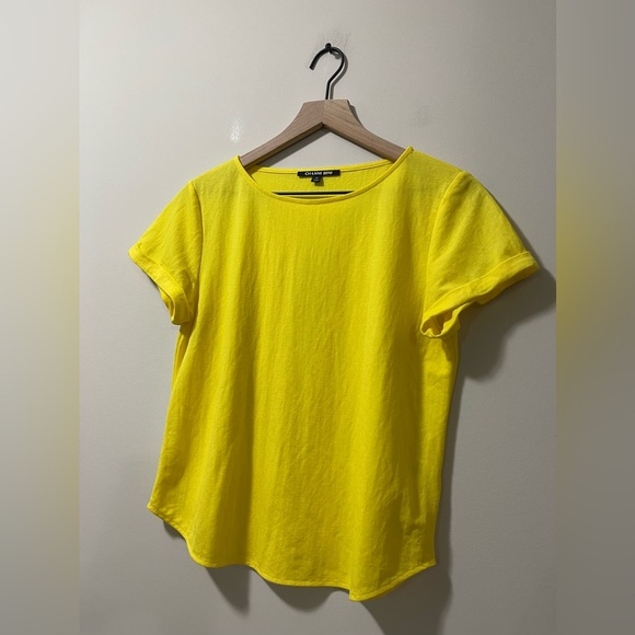 Gianni Bini Golden Yellow Casual Comfy Soft Cuff Sleeves Shirt Size Small - Picture 5 of 8